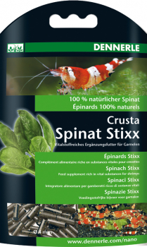 DENNERLE Crusta Spinat Stixx 30g - Ergänzungsfutter für Garnelen und Schnecken