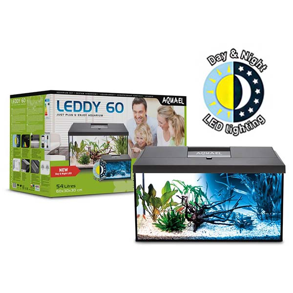 AQUAEL LEDDY Day & Night 60 Aquarium Set schwarz