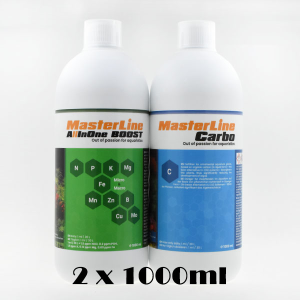 Ihr Aquaristik Fachgeschft: Fische, Pflanzen und mehr - MasterLine  AllinOne Boost + Carbo - Dnger Set fr schnelles Wachstum (je 1000ml)
